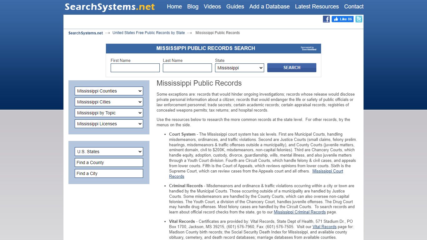 Mississippi Public Records Search